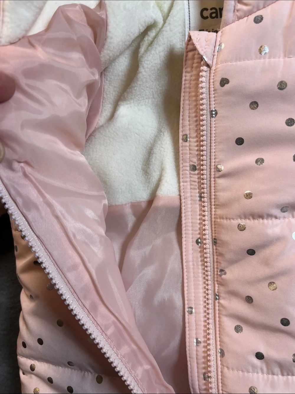 Carter's Light Pink Metallic Dot Infant Bunting with Hood
